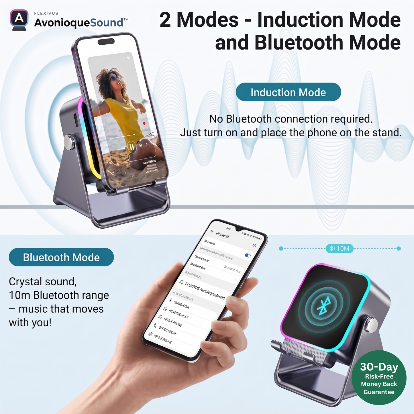 Avonique™ Sound | 5-in-1 Foldable Bluetooth Speaker & Phone Stand