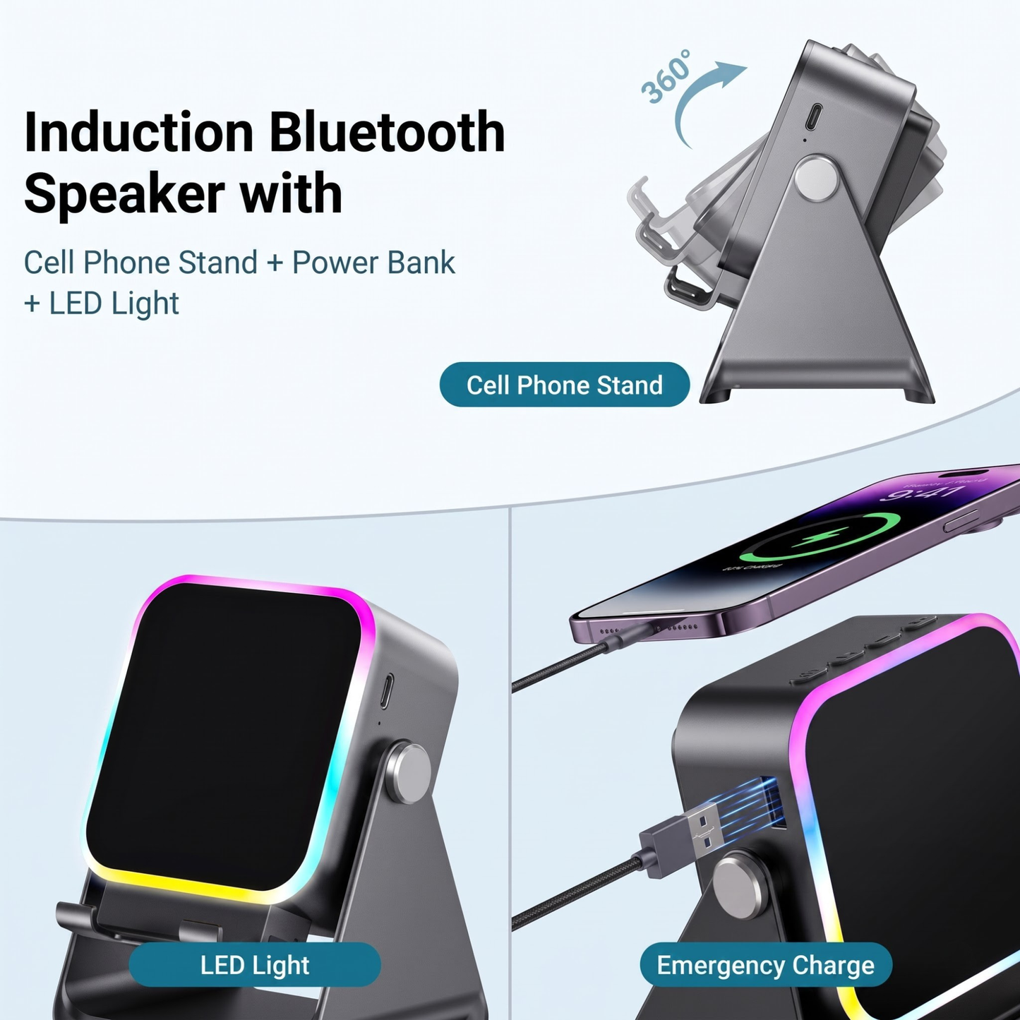 Avonique™ Sound | 5-in-1 Foldable Bluetooth Speaker & Phone Stand
