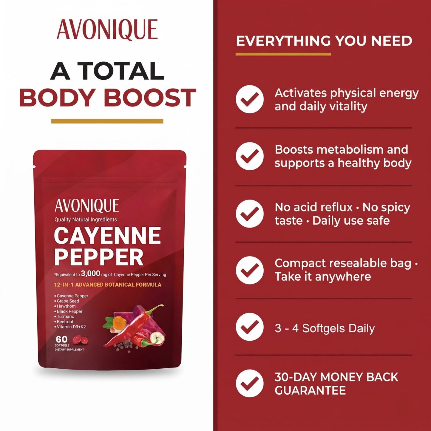 Avonique™- Cayenne Pepper Softgels