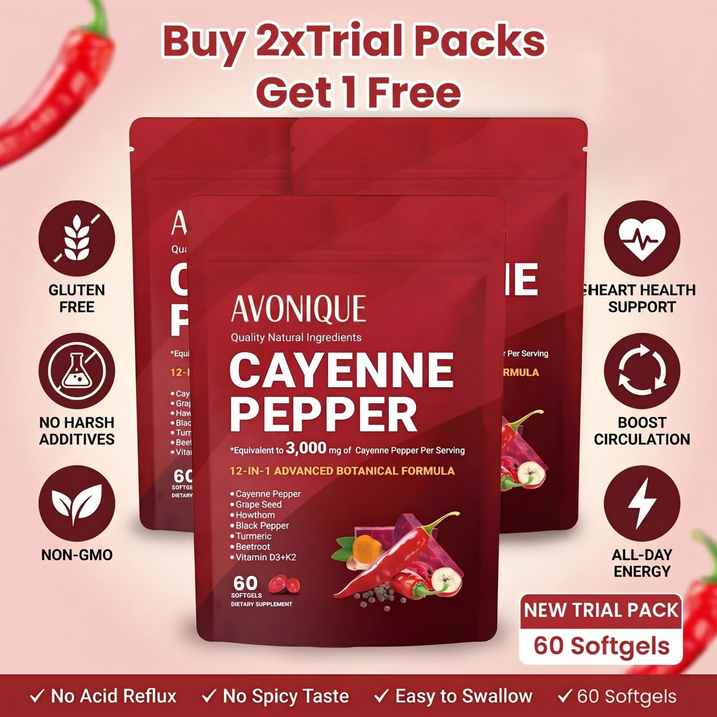Avonique™- Cayenne Pepper Softgels