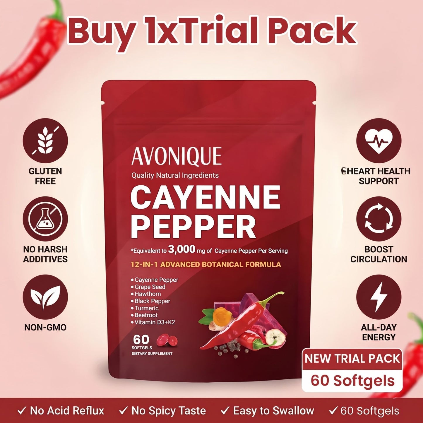 Avonique™- Cayenne Pepper Softgels