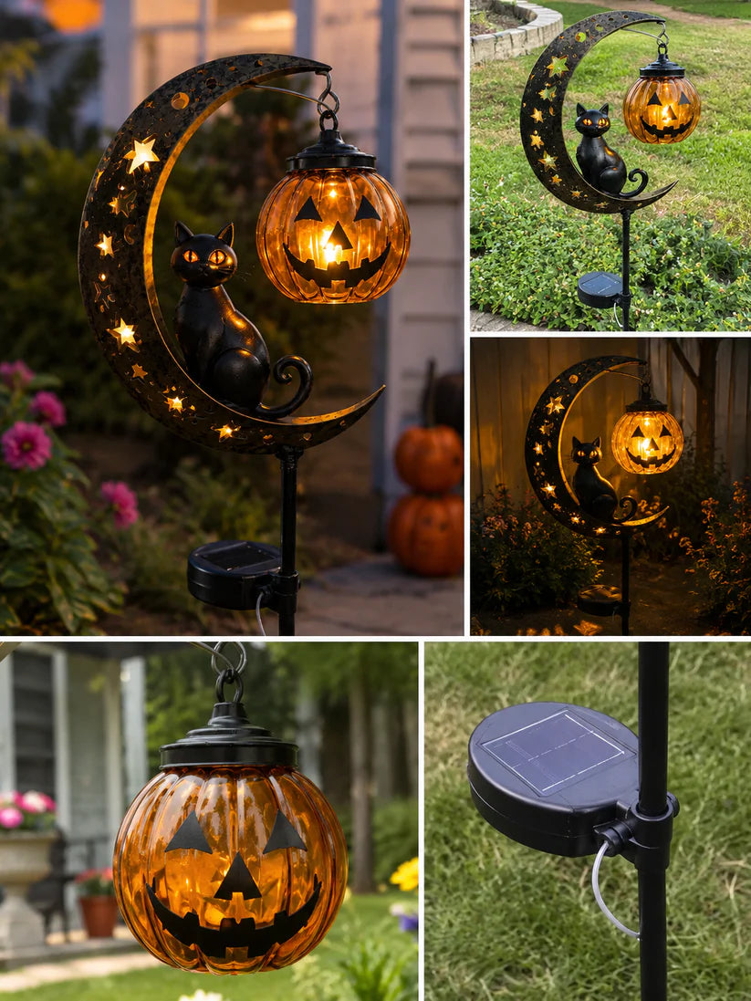 Pumpkin Moon Garden Stake Light