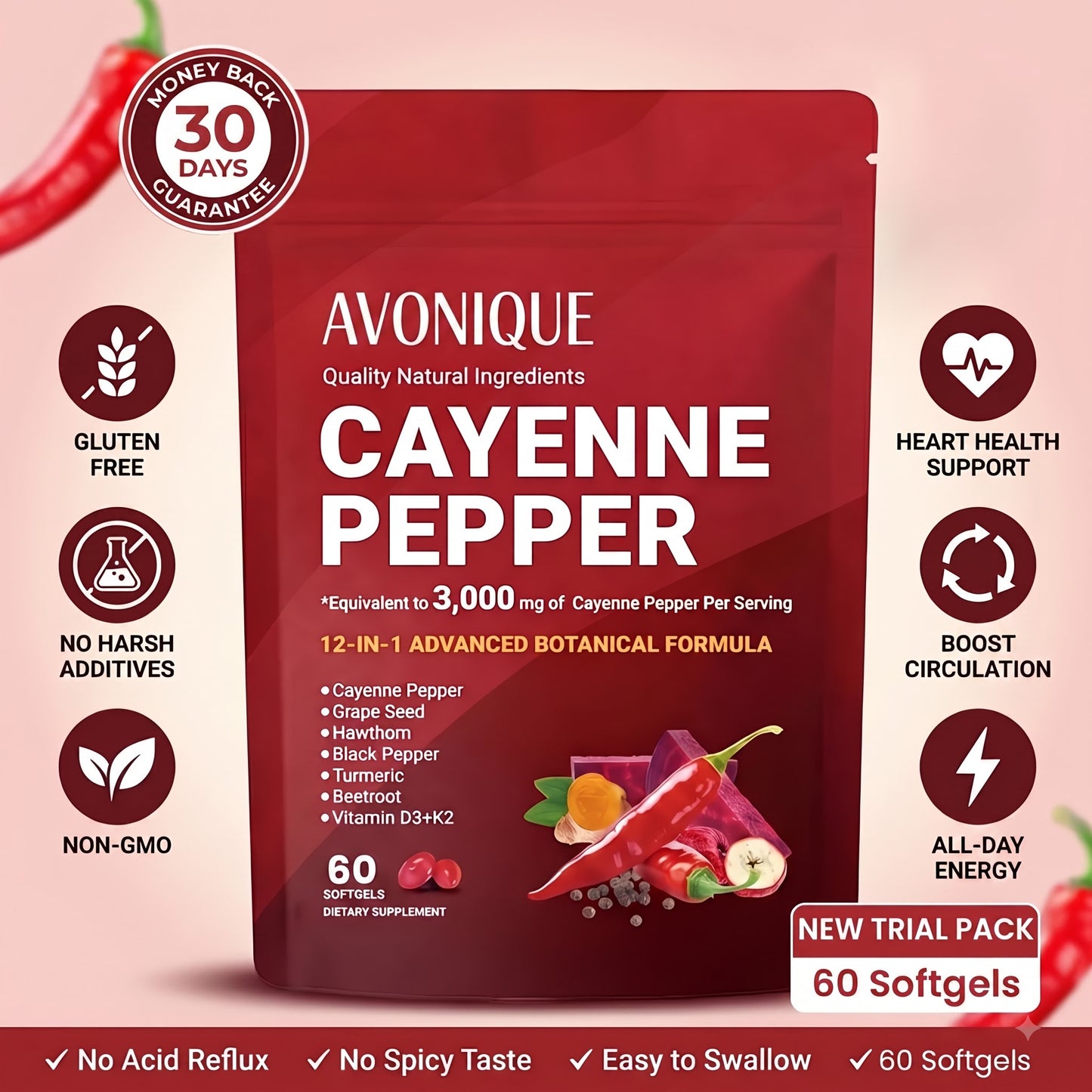 Avonique™- Cayenne Pepper Softgels
